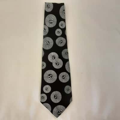 Fornasetti 100% Silk Black Necktie with Pattern 