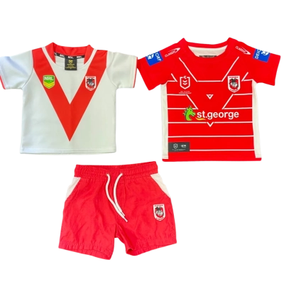 NRL St George Illawarra Dragons Kids Jersey Size 6 Months- 3 Years