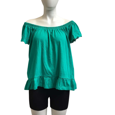 Brand New Millers Womens Size 12 Jungle Fever Peplum Tee  Jade   