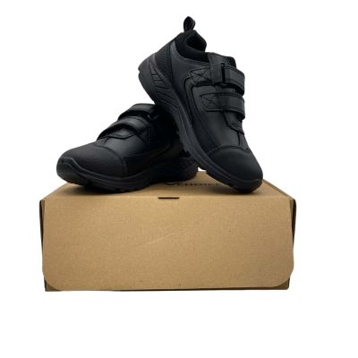 BNIB Students Choice Velcro Sneaker Kids  Size 1 / 13 Shoes Black  