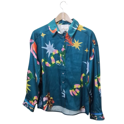 Iris Maxi Womens Size 8 Multicoloured / Turquoise Button Up Top