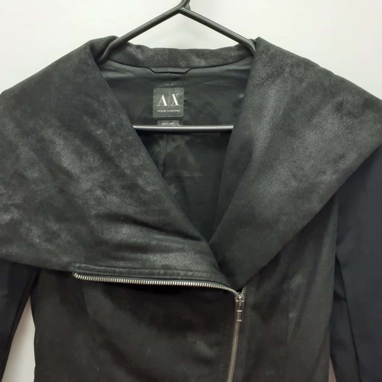 Armani Exchange Womens Front Zipper Black