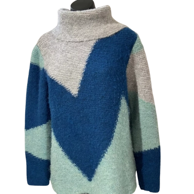 Maglia   Size 12 Jumper Blue / Grey / Teal 