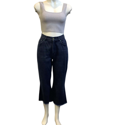 Zimmermann Womens AUS Size 6 Cropped Fit & Flare Leg Jeans Navy