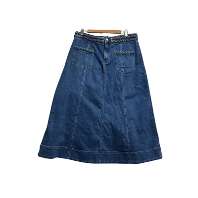 Portmans Women's Size 16 Denim Skirt w/ Braided Waist