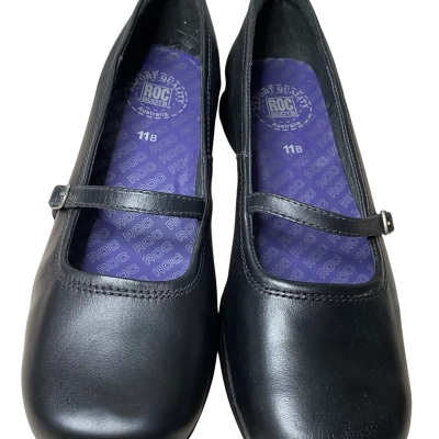 Roc Black Leather Mary Jane Shoes Size 11B