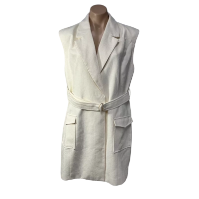 Minkpink Womens Size XL Vanilla Sleeveless Utility Mini Dress with Belt (new)