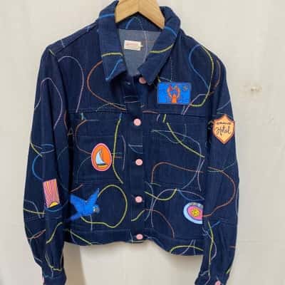  Womens  Size 12 Blue  denim jacket 