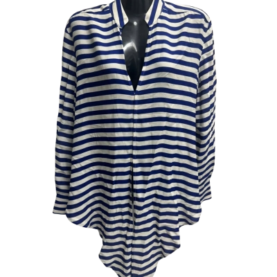 Manning Cartell Womens  Size 8 Button Up Top / Long Sleeve Top Blue / Striped / White 