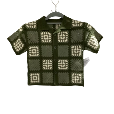 H&M Kids Green/White Crocheted Shirt