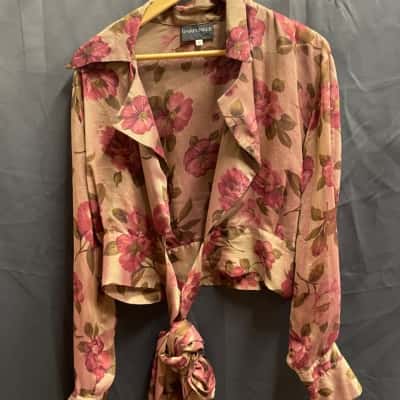 Garfunkle Pinky Gold Rose Blouse Womens 