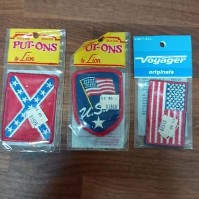 3 x Vintage Iron On / Sew On Badges / Patches - American