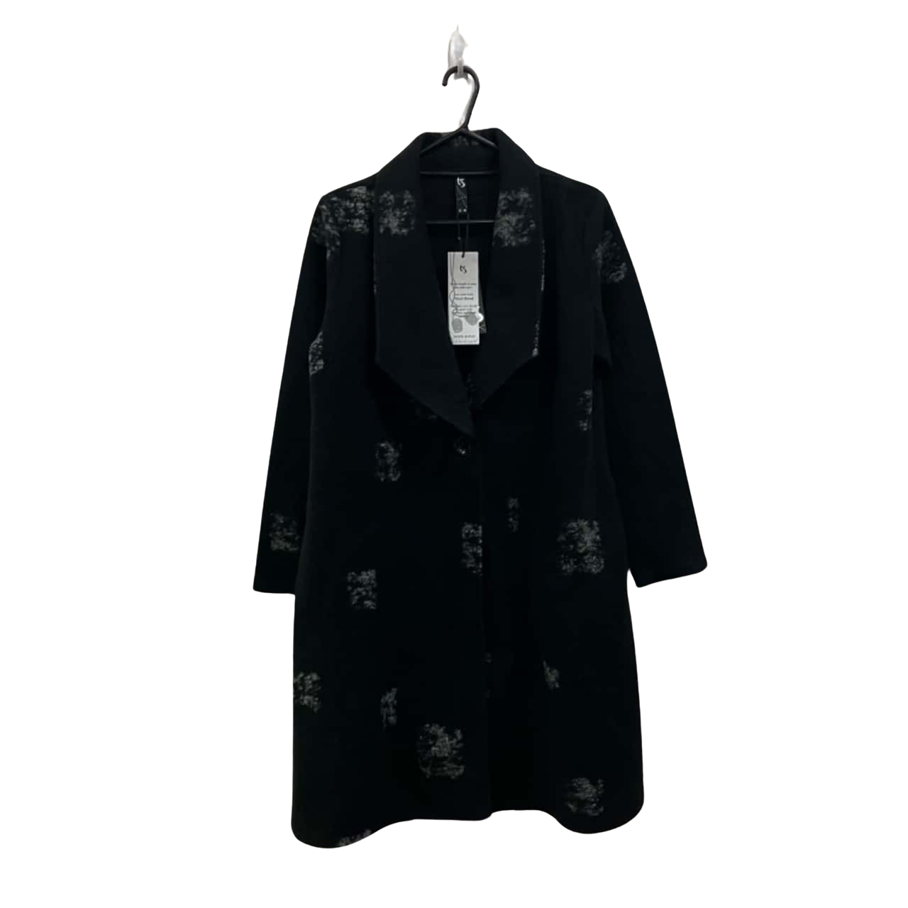 Taking Shape Women’s Black Pattern Wool Blend Coat Size 1214