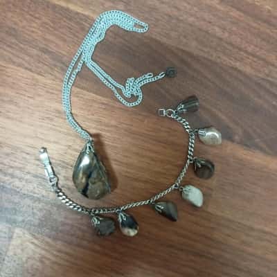 Stone Pendant w/ Matching Bracelet