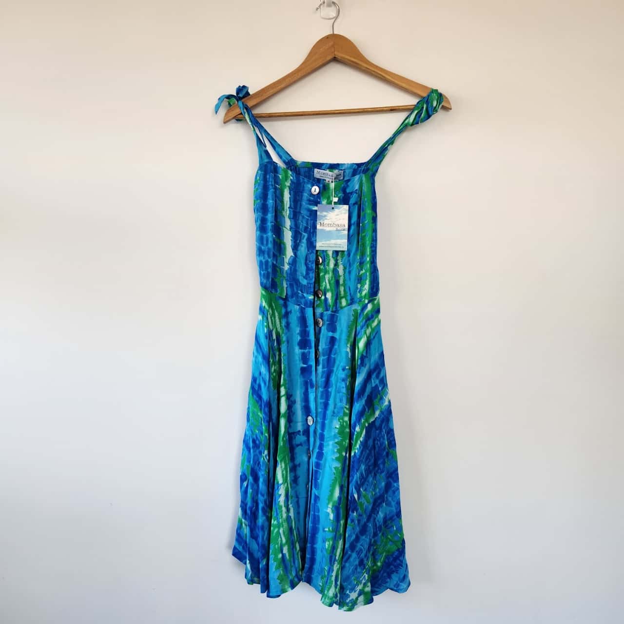 Mombasa Rose Green Blue Beach Mini Dress Size 10 / M (s)