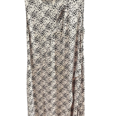 Blue Illusion Black & White Sleeveless Dress With Slit