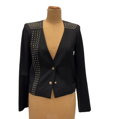 Sass & Bide Beaded Crepe Jacket Womens  Size 6 Black  