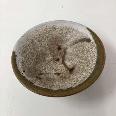 Pottery brown cream with flecks bowl