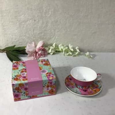 Maxwell & Williams Cashmere Bloems Pink Floral Fine Bone China Cup & Saucer (boxed)