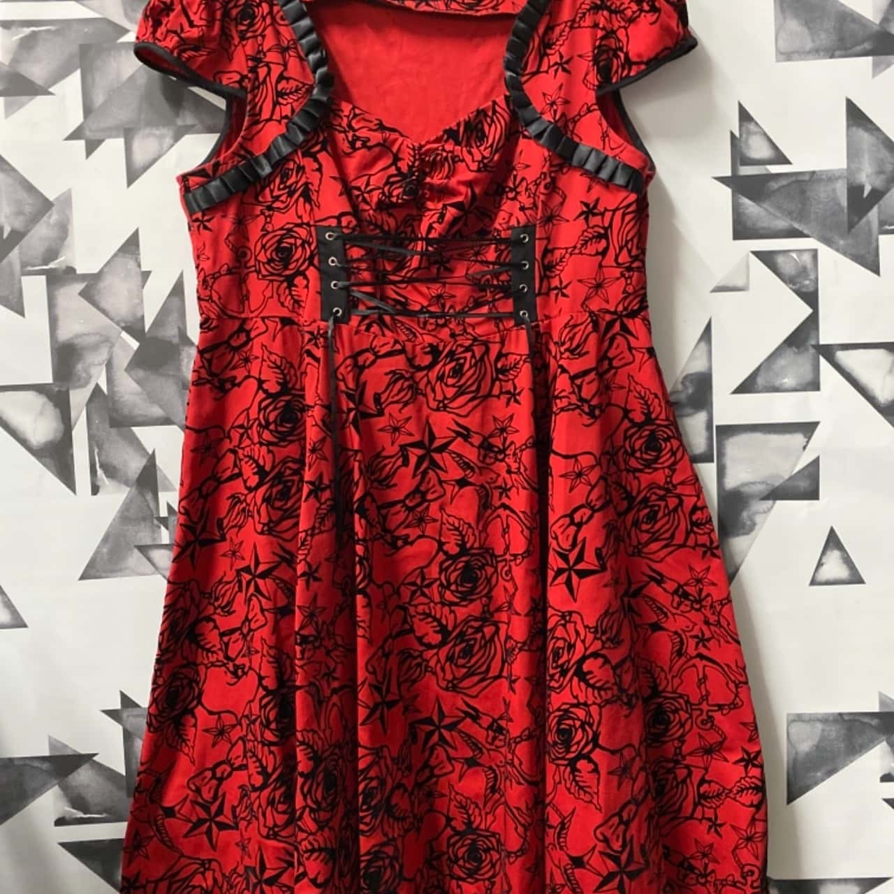 strapless open back dress Mila & Rose Roses Are Red Ruffle Twirl Dress, 4T main image 0
