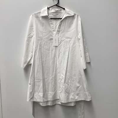 NEW - Assembly Label Claire Mini Shirt Dress White Size 10