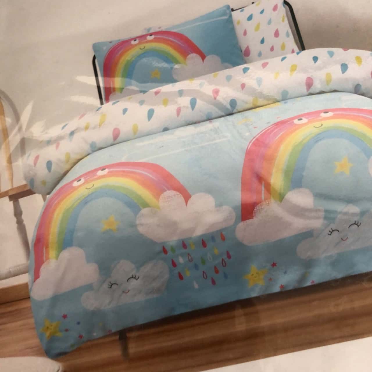 Ombre Blu Rainbow Quilt Cover Set Size Single (New)(s)