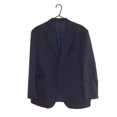Fletcher Jones Mens One Size Suit Jacket Navy Blue / Pinstriped 