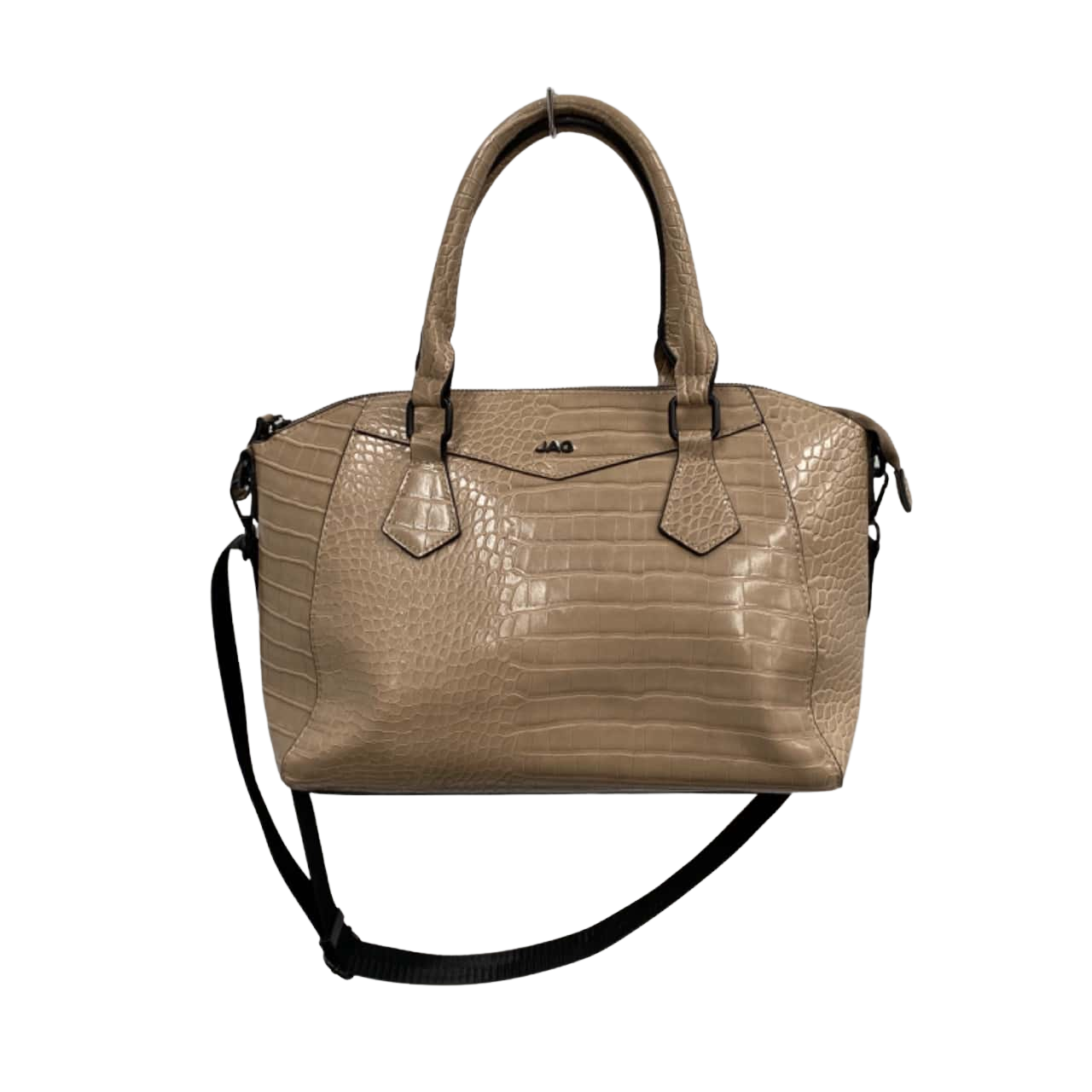 Jag Womens Handbag in Beige with Black Strap and Detailing(s)