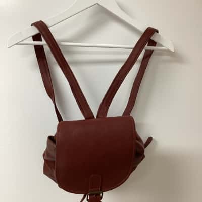  Womens JOOP Maroon Leather Backpack 