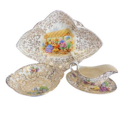 Candy Dish, Gravy & Plate and Bowl Combination