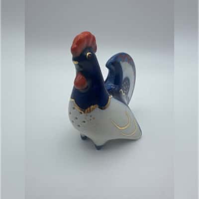 USSR Lomonosov Porcelain Rooster Salt Shaker