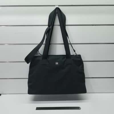 Oroton Womens Handbag Black  Oroton Black Nylon Weekender Nappy Bag Silver Hardware