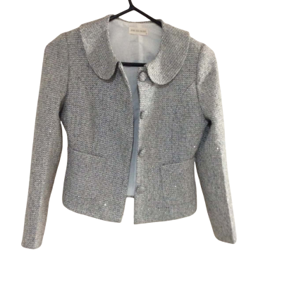 Joie des Roses Womens  Size S Suit Jacket Gold / Grey / White 