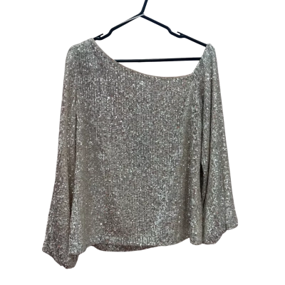 Portmans Womens  Size 14 Champagne Sequin Silver Top