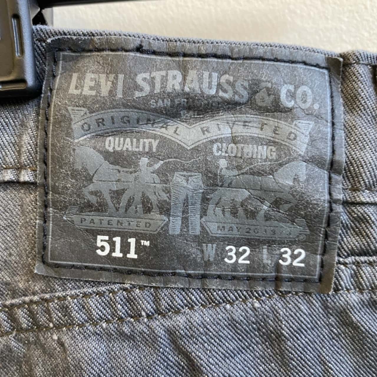 Levis 511 Mens Size 32 Stone Grey Slim Fit Jeans