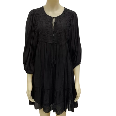  Womens  Kings Road Size L Casual Dress Black  
