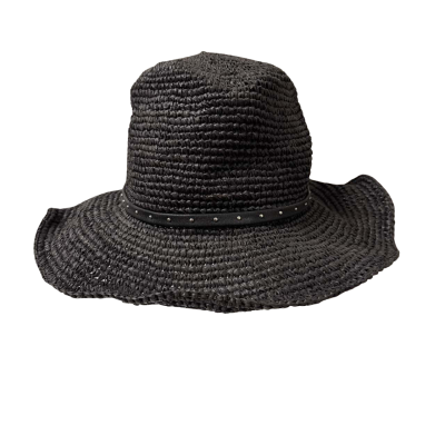 BNWT Country Road Black Studded Crochet Hat - Size S 