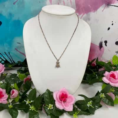 Sterling silver 925 chain and 925 teddy bear pendant - please read description 