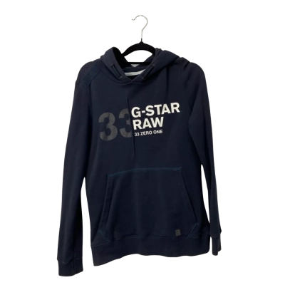 G-Star Raw Mens Hoodie Size M Navy Blue 