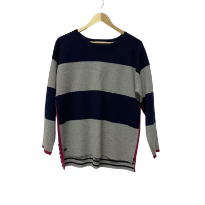 Thomas Cook Womens  Size 12 Jumper / Poncho Grey / Navy Blue / Pink  / Striped 