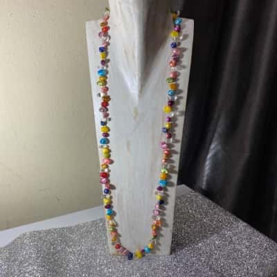 Multicoloured Freshwater Pearl & Clear Quartz Bead Necklace 