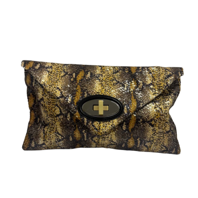 Mimco Womens Large Clutch Animal print with sequins