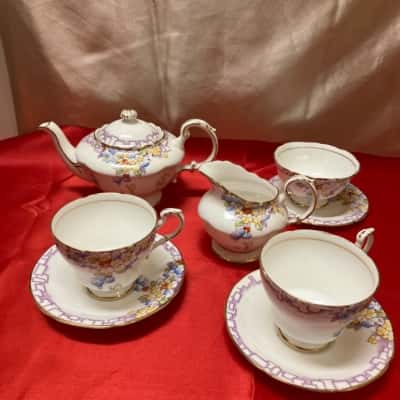 Vintage Paragon English bone-china tea set 
