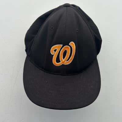 Baseball Cap: Washington Nationals MLB Richardson Black Orange Baseball Cap Hat Fitted PTS 20 LG-XL (Mens  Size XL Cap Black  / Orange / White) (B23)