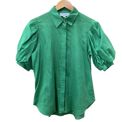 Witchery Green Puff Sleeve Shirt Size 8