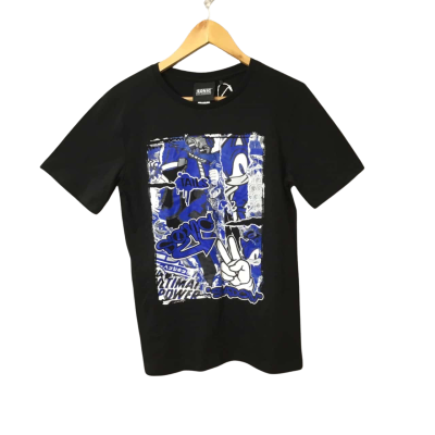 Kids Size 16 Black Big W Sonic The Hedgehog T Shirt