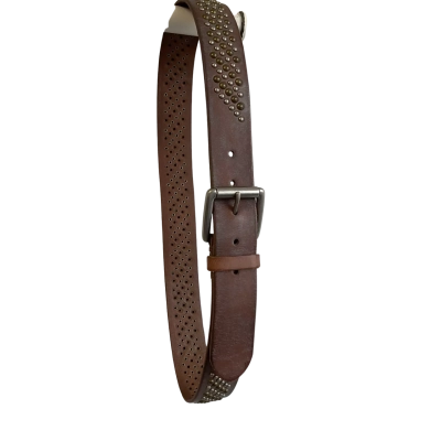 “David Lawrence” Mens  Leather Belt -Size 41 inc - 105 cm-Brown studded