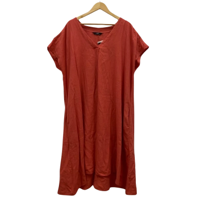 Sara Women's Linen Blend V-Neck Flare Dress With Pockets Size 18 RRP$150