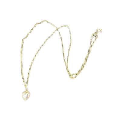  Womens Necklace 925 Silver chain with silver tone heart pendant 