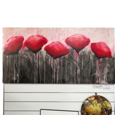 Mark Lobert Canvas Painting of Poppies
